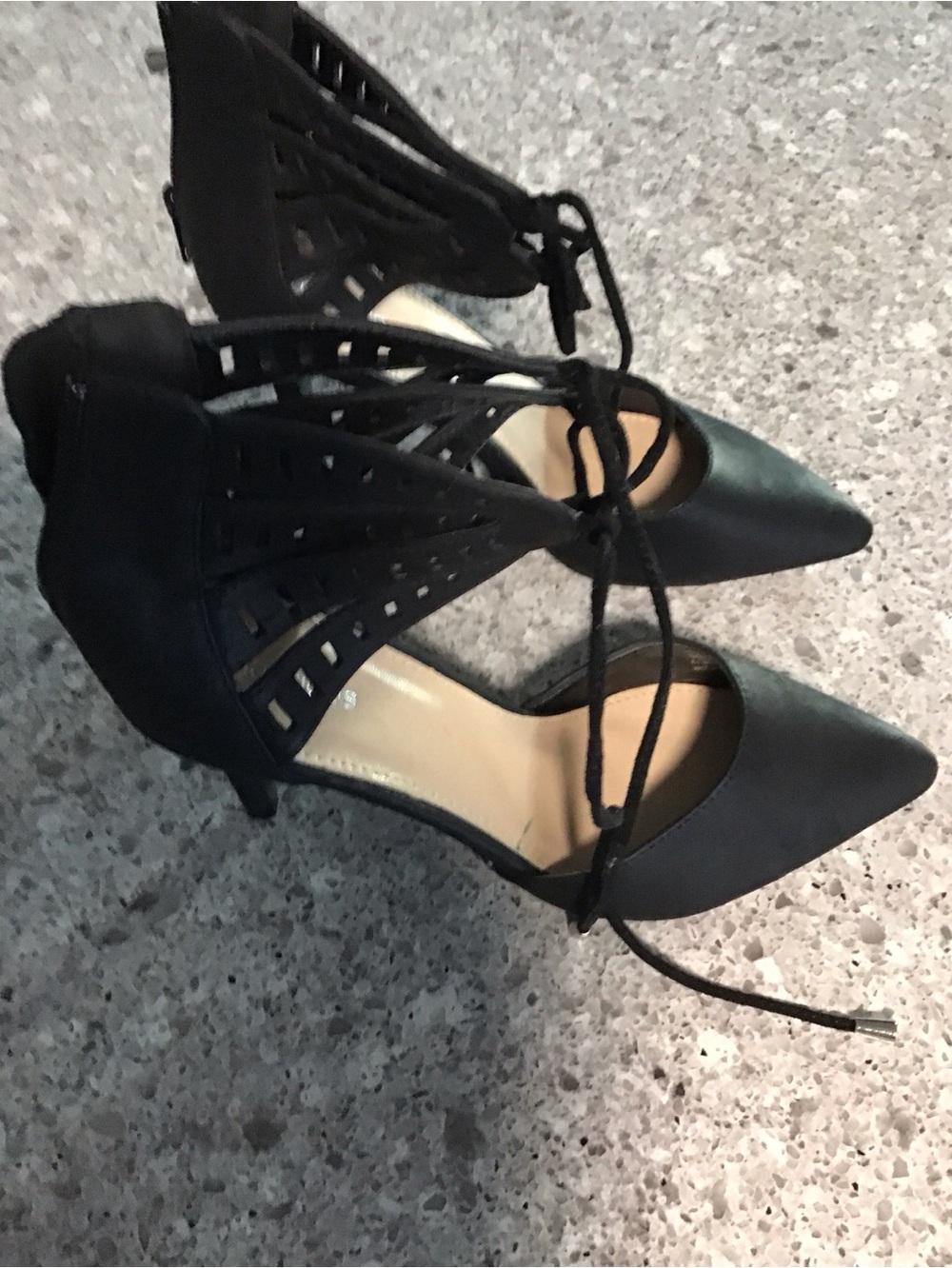 Women’s Black Lace-Up Pointed Toe Heels
